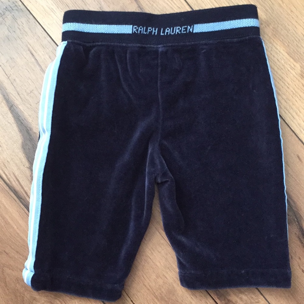 Ralph Lauren Infant Velour Outfit Set 3M Navy Blue - Picture 5 of 5